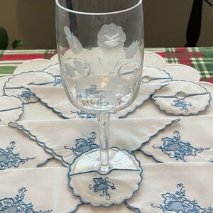 Madeira linen wine glass coaster/napkin set